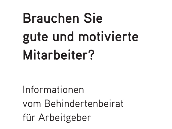 das Titelblatt einer Broschüre mit dem Titel Brauchen Sie gute und motivierte Mitarbeiter?