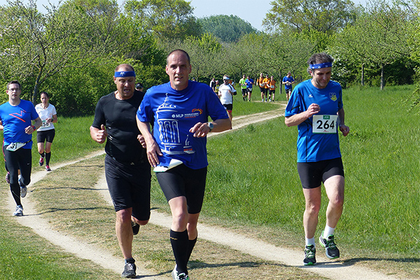 Men running in the countryside