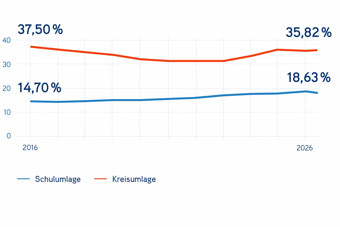 Grafik zur Entwicklung der Kreisumlage