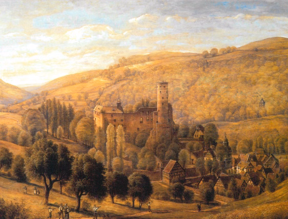Ein Ölgemälde der Burg Eppstein