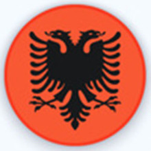 die albanische Fahne.