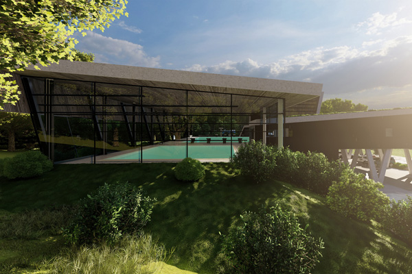 eine Simulation des künftigen Schwimmbads der Architekten