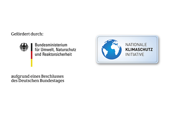 Logos des Bundes und der Klimaschutz-Initiative.