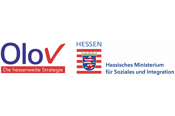 die Logos des Hessischen Ministeriums für Soziales und Integration und das Logo von Olov
