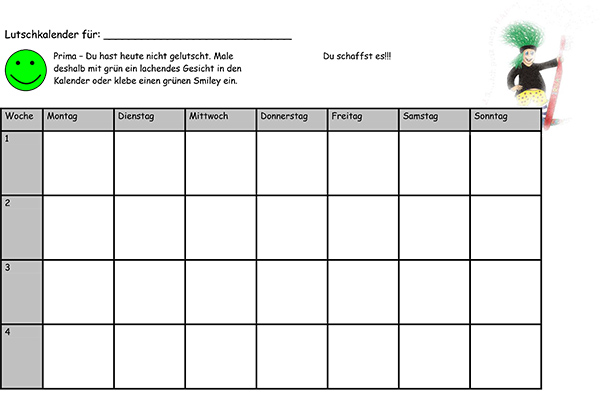 die Tabelle des Lutschkalenders.