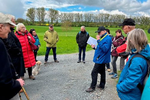 Mehrere Menschen beim Wandern im Freien
